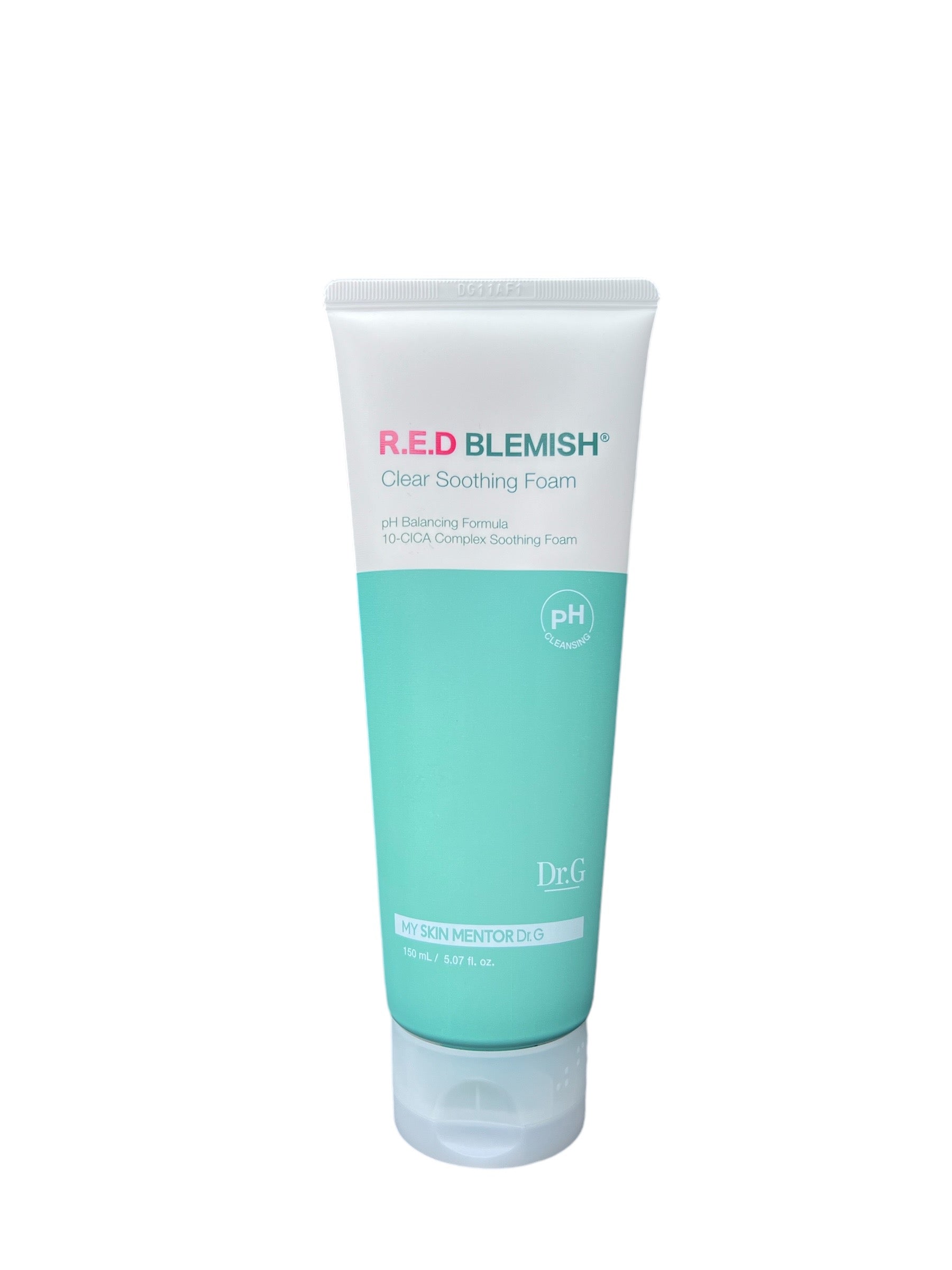 Dr.G R.E.D Blemish Clear Soothing Foam 150ml – En mild og beroligende vandbaseret rensemousse, der effektivt fjerner urenheder og overskydende olie, mens den plejer og beskytter sensitiv hud.