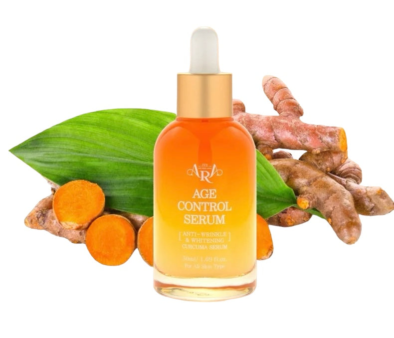 Jeeara Age Control Serum 50 ml – elegant flaske med anti-aging serum, beriget med gurkemeje og antioxidanter, der reducerer fine linjer, forbedrer elasticiteten og giver en ungdommelig glød.