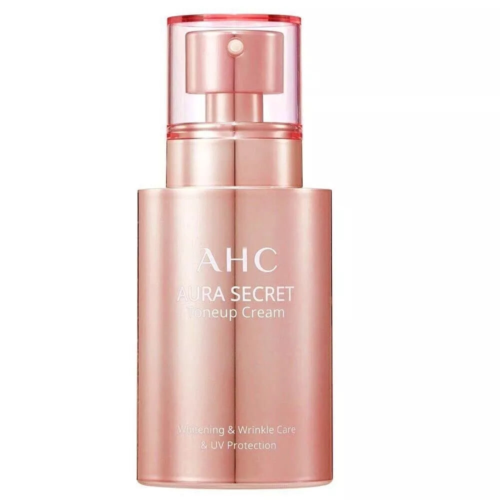 AHC Aura Secret Tone Up Cream SPF30 PA++ 50ml, en multifunktionel creme, der lyser op og forbedrer hudens fasthed, samtidig med at den beskytter mod UV-stråler med SPF30 PA++.