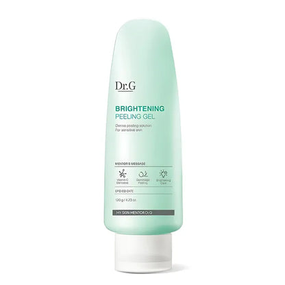 Dr.G Brightening Peeling Gel 120g, en mild eksfolierende gel, der fjerner døde hudceller og giver en strålende, glat hud med naturlige ekstrakter, der lysner hudtonen.